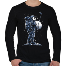 PRINTFASHION Űrhajós szelfi - Férfi hosszú ujjú póló - Fekete férfi póló