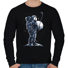 PRINTFASHION Űrhajós szelfi - Férfi pulóver - Fekete férfi pulóver, kardigán