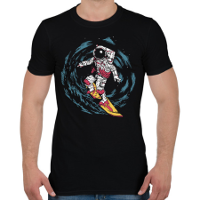 PRINTFASHION Űrhajós szörf - Férfi póló - Fekete férfi póló