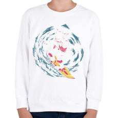 PRINTFASHION Űrhajós szörf - Gyerek pulóver - Fehér