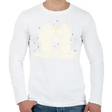 PRINTFASHION Űrhajósok - Férfi hosszú ujjú póló - Fehér férfi póló