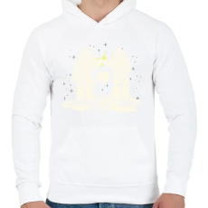 PRINTFASHION Űrhajósok - Férfi kapucnis pulóver - Fehér