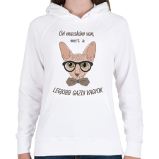 PRINTFASHION Úri macskám van 2 - Női kapucnis pulóver - Fehér női pulóver, kardigán
