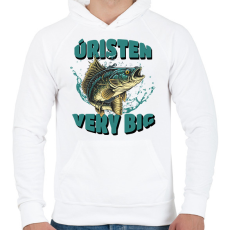 PRINTFASHION Úristen very big - Férfi kapucnis pulóver - Fehér