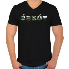 PRINTFASHION Úrkút - Férfi V-nyakú póló - Fekete