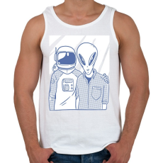 PRINTFASHION Űrlény és Űrhajós - Férfi atléta - Fehér