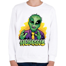 PRINTFASHION Űrlény mém - Gyerek pulóver - Fehér gyerek pulóver, kardigán