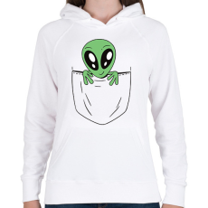 PRINTFASHION Űrlény zsebminta - Női kapucnis pulóver - Fehér