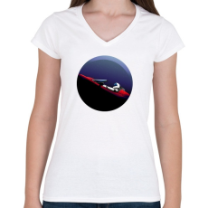 PRINTFASHION Űrpasi - Női V-nyakú póló - Fehér