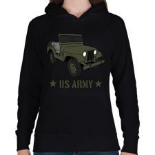 PRINTFASHION us army - Női kapucnis pulóver - Fekete női pulóver, kardigán