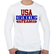 PRINTFASHION USA drinking team - Férfi hosszú ujjú póló - Fehér férfi póló