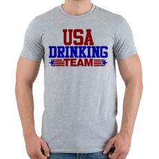 PRINTFASHION USA drinking team - Férfi póló - Sport szürke