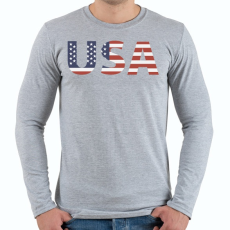 PRINTFASHION usa - Férfi hosszú ujjú póló - Sport szürke