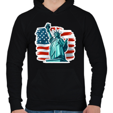 PRINTFASHION Usa liberty - Férfi kapucnis pulóver - Fekete