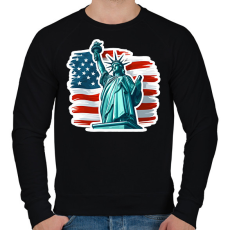 PRINTFASHION Usa liberty - Férfi pulóver - Fekete