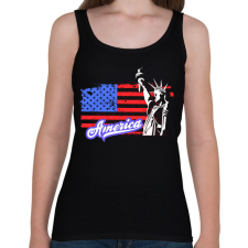 PRINTFASHION usa liberty - Női atléta - Fekete női trikó