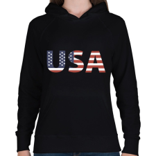 PRINTFASHION USA - Női kapucnis pulóver - Fekete női pulóver, kardigán
