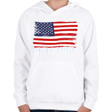 PRINTFASHION USA zászló - Gyerek kapucnis pulóver - Fehér
