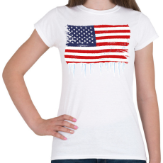 PRINTFASHION USA zászló - Női póló - Fehér