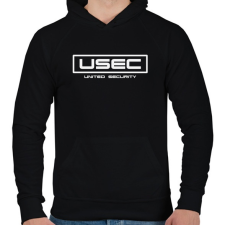 PRINTFASHION USEC - United Security - Férfi kapucnis pulóver - Fekete férfi pulóver, kardigán