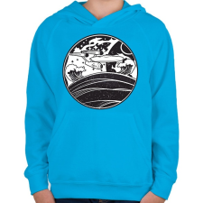 PRINTFASHION USS enterprise - Gyerek kapucnis pulóver - Azúrkék gyerek pulóver, kardigán
