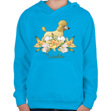 PRINTFASHION Uszkár - Gyerek kapucnis pulóver - Azúrkék