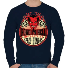 PRINTFASHION Út a pokolban - Férfi pulóver - Sötétkék
