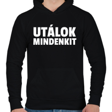 PRINTFASHION UTÁLOK MINDENKIT - Férfi kapucnis pulóver - Fekete férfi pulóver, kardigán