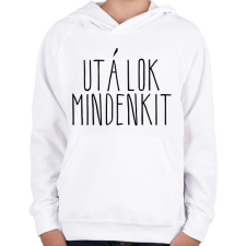 PRINTFASHION utálok mindenkit - Gyerek kapucnis pulóver - Fehér gyerek pulóver, kardigán
