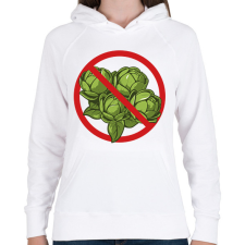 PRINTFASHION Utálom a kelbimbót - Női kapucnis pulóver - Fehér női pulóver, kardigán