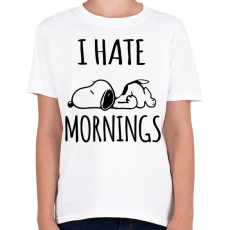 PRINTFASHION Utálom a reggeleket - Gyerek póló - Fehér