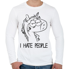 PRINTFASHION Utálom az embereket - Férfi hosszú ujjú póló - Fehér