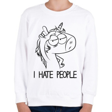 PRINTFASHION Utálom az embereket - Gyerek pulóver - Fehér gyerek pulóver, kardigán