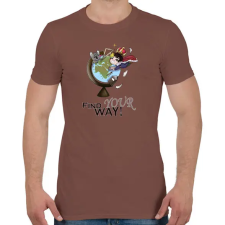 PRINTFASHION Utazás - Férfi póló - Mogyoróbarna férfi póló