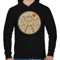 PRINTFASHION Utazás, túra - Férfi kapucnis pulóver - Fekete