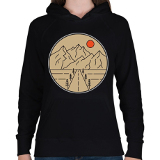 PRINTFASHION Utazás, túra - Női kapucnis pulóver - Fekete
