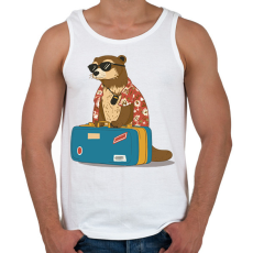 PRINTFASHION Utazó vidra - Férfi atléta - Fehér