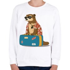 PRINTFASHION Utazó vidra - Gyerek pulóver - Fehér gyerek pulóver, kardigán