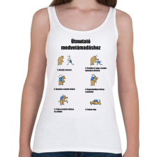 PRINTFASHION Útmutató medve támadásokhoz - Női atléta - Fehér női trikó