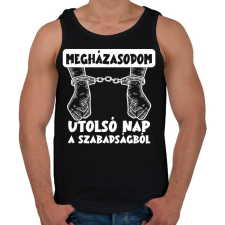 PRINTFASHION Utolsó nap a szabadságból fehér - Férfi atléta - Fekete atléta, trikó