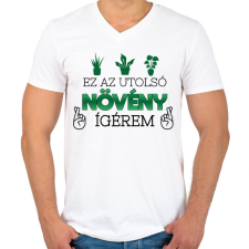 PRINTFASHION Utolsó növény - Férfi V-nyakú póló - Fehér férfi póló