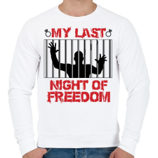 PRINTFASHION Utolsó szabad éjszaka - Legénybúcsú - Férfi pulóver - Fehér férfi pulóver, kardigán