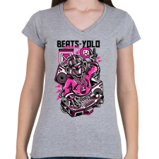 PRINTFASHION Ütős - Női V-nyakú póló - Sport szürke női póló