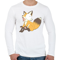 PRINTFASHION Üvöltő róka - Férfi hosszú ujjú póló - Fehér