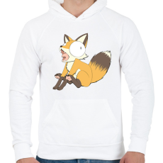PRINTFASHION Üvöltő róka - Férfi kapucnis pulóver - Fehér
