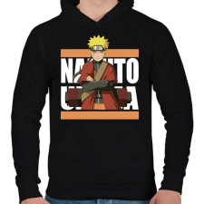 PRINTFASHION Uzumaki Naruto - Férfi kapucnis pulóver - Fekete férfi pulóver, kardigán