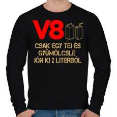 PRINTFASHION V8 benzin - Férfi pulóver - Fekete
