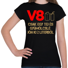 PRINTFASHION V8 benzin - Női póló - Fekete