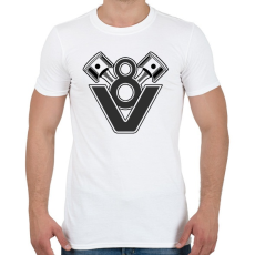 PRINTFASHION V8 Engine - Férfi póló - Fehér