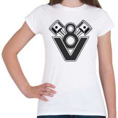PRINTFASHION V8 Engine - Női póló - Fehér